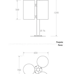 Misure Cestino Triplo con coperchio