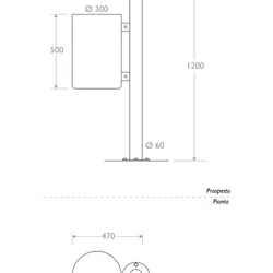 Disegno Cestino singolo coperchio