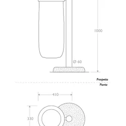 cestino trespolo 330514 singolo base cls ciambella