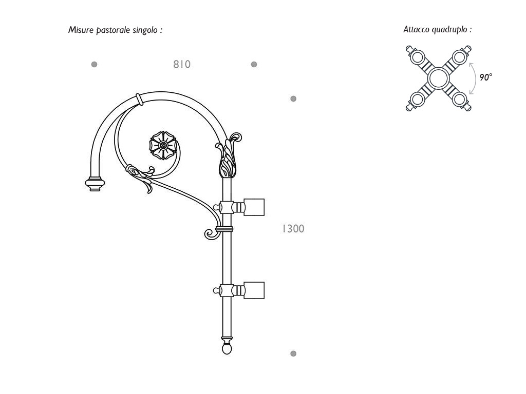 Cima a pastorale 504 - dimensioni