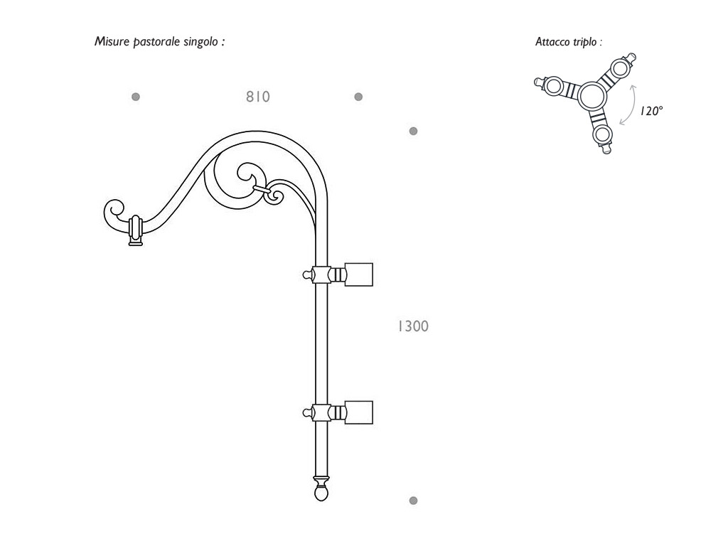 Cima a pastorale 501 triplo - dimensioni