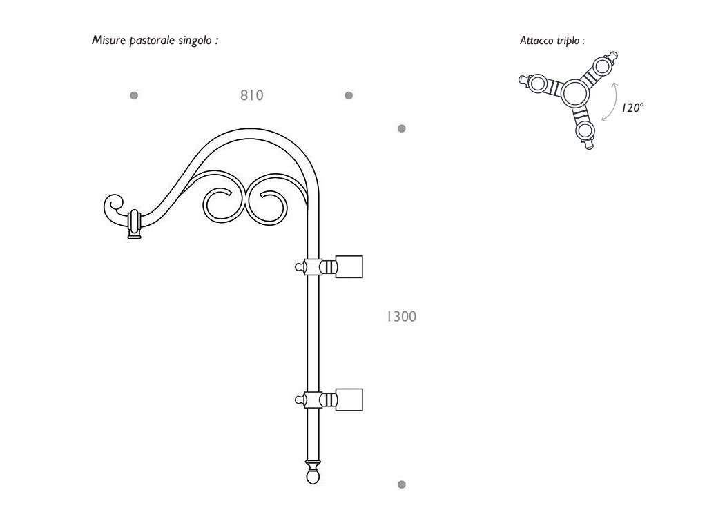 Cima a pastorale 502  triplo - dimensioni