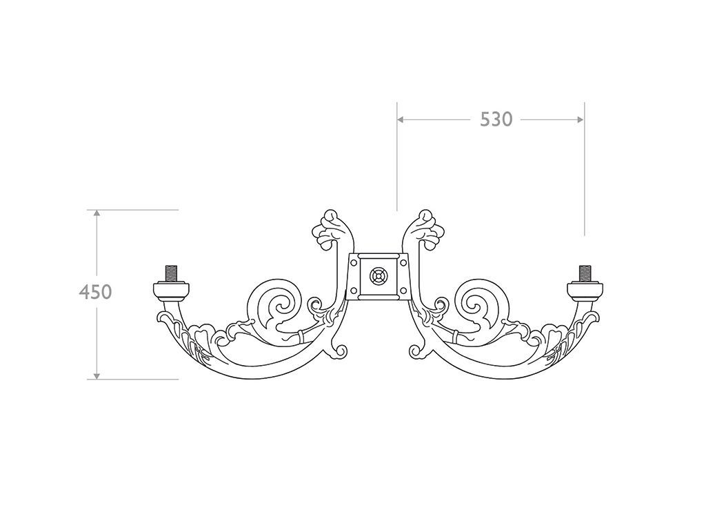 Cima in ghisa e alluminio Fidia - dimensioni