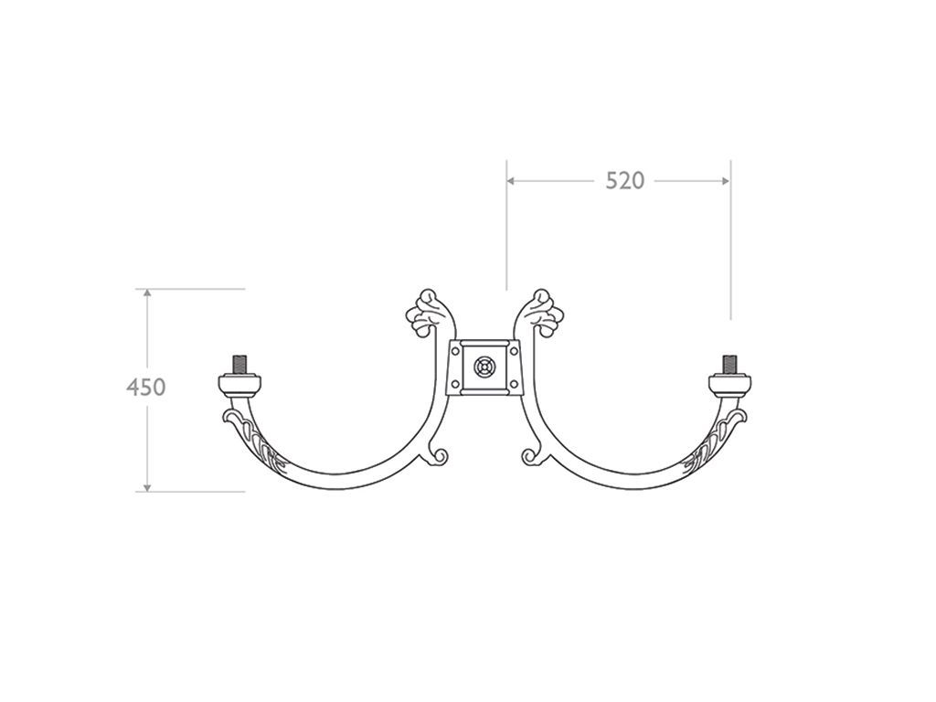 Cima in ghisa e alluminio Apelle - dimensioni