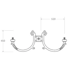 Cima in ghisa e alluminio Apelle - dimensioni