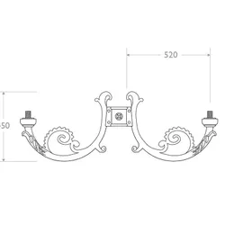 Cima in ghisa e alluminio Prassitele - dimensioni