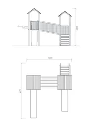 Torre combinada en plastico reciclado dimensione