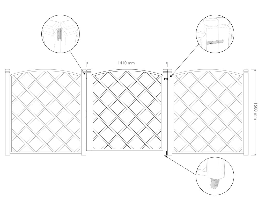 Pannello con cancelletto per Isola ecologica modello Venezia