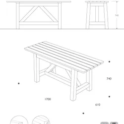 Table in recycled plastics dimension