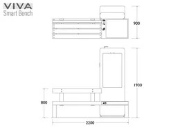 Panchina Smart VIVA SIGNAGE immagine tecnica