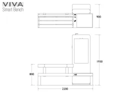 VIVA SIGNAGE Smart Bench Technical Drawing