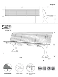 Panchina Shark Smart misure