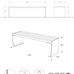 disegno quotato panchina future senza poggioli