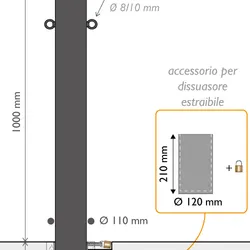 Misure Dissuasore Trento estraibile