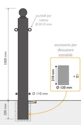 Removable Trento Bollard Dimensions