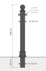 Brenta Bollard Dimensions