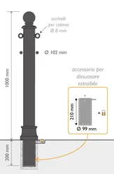 Brenta Bollard Dimensions