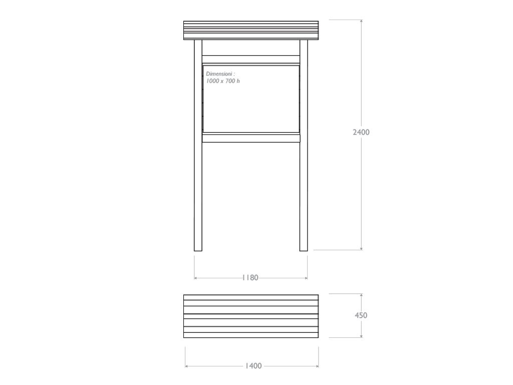 Espositore in STRONGPLAST - misure