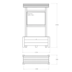 espositore strongplast plastica con fioriera 100x70 misure
