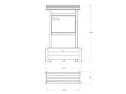 Panneau d'affichage en STRONGPLAST avec jardinière - Dimensions