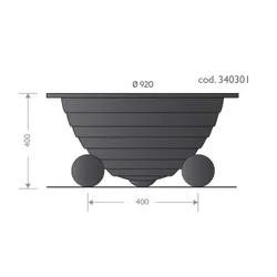 fioriera classica ghisa passiflora prospetto