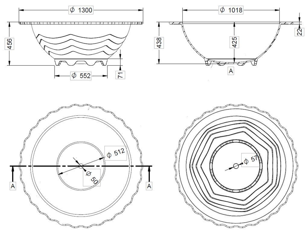 Misure Fioriera Iris grande