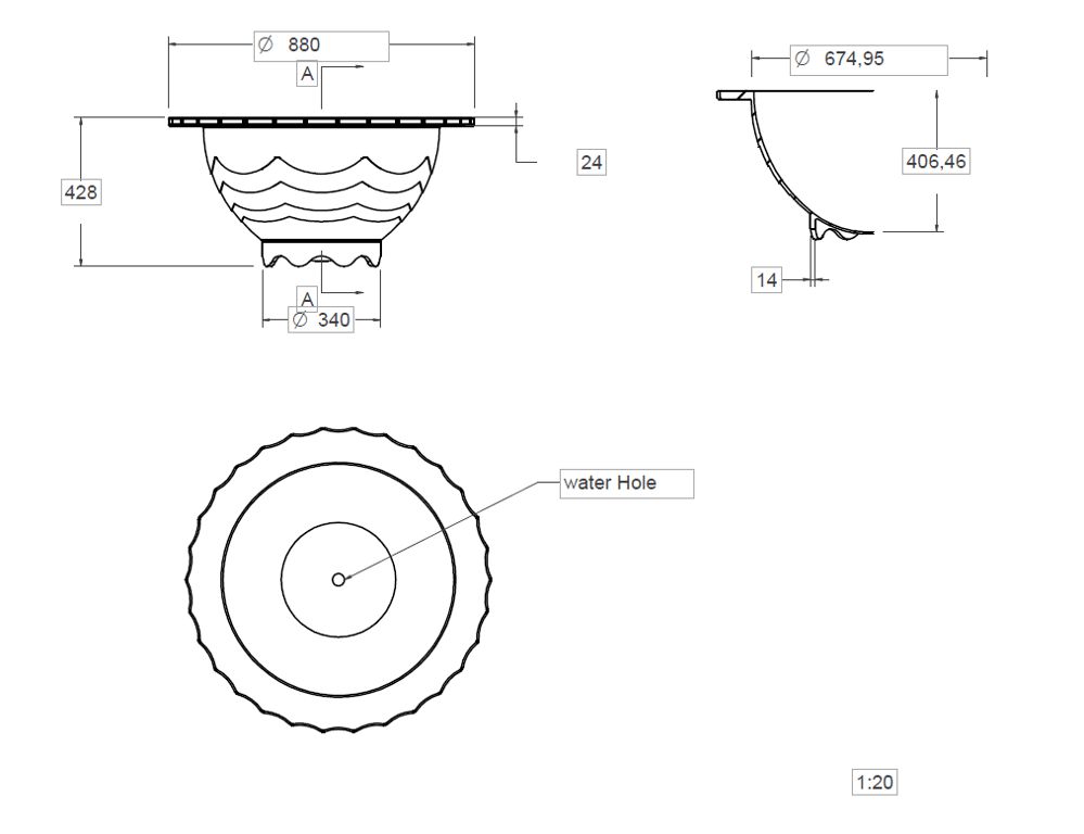 Misure Fioriera Iris piccola