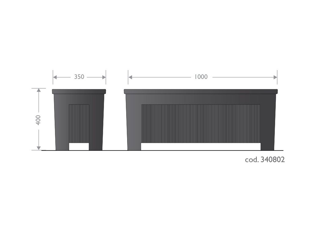 Misure Fioriera orchidea rettangolare
