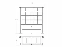 Paneel mit Pflanzkasten für Wertstoffinsel, Modell CREMONA