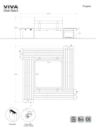 Disegni Isola quadrata con panche e fioriere