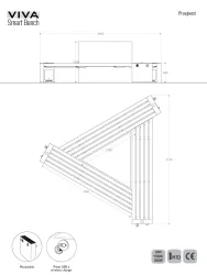 Technical Drawings: Triangular Island with Benches and Planters