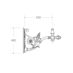 mensola muro ghisa alluminio 526 dimensioni