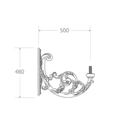 mensola muro ghisa alluminio 527 dimensioni
