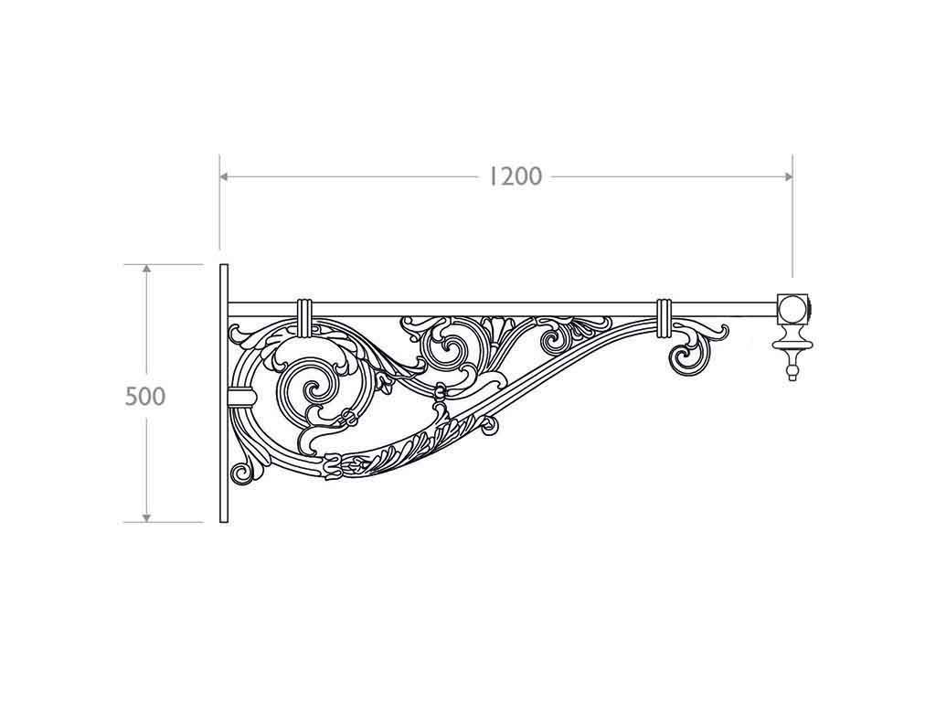 mensola muro ghisa alluminio acciaio 512 dimensioni