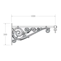 mensola muro ghisa alluminio acciaio 513 dimensioni