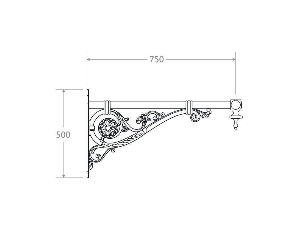mensola muro ghisa alluminio acciaio 516 dimensioni