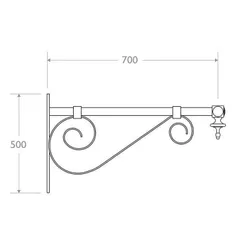 mensola muro ghisa alluminio acciaio 517 dimensioni