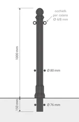 Sele Bollard Dimensions