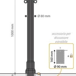 Dissuasore tipo Sele estraibile misure