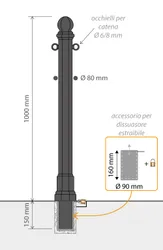 Removable Sele Bollard Dimensions