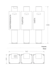 Cestino Modern Recycling Bin Dimensions