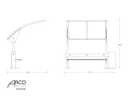 Pensilina arco smart con panchina misure