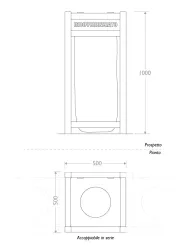 STRONGPLAST Anti-Terrorism Bin in Recycled Plastic - Dimensions