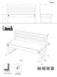 Dimensions du banc intelligent L-Bench
