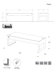 Dimensions du banc intelligent L-Bench