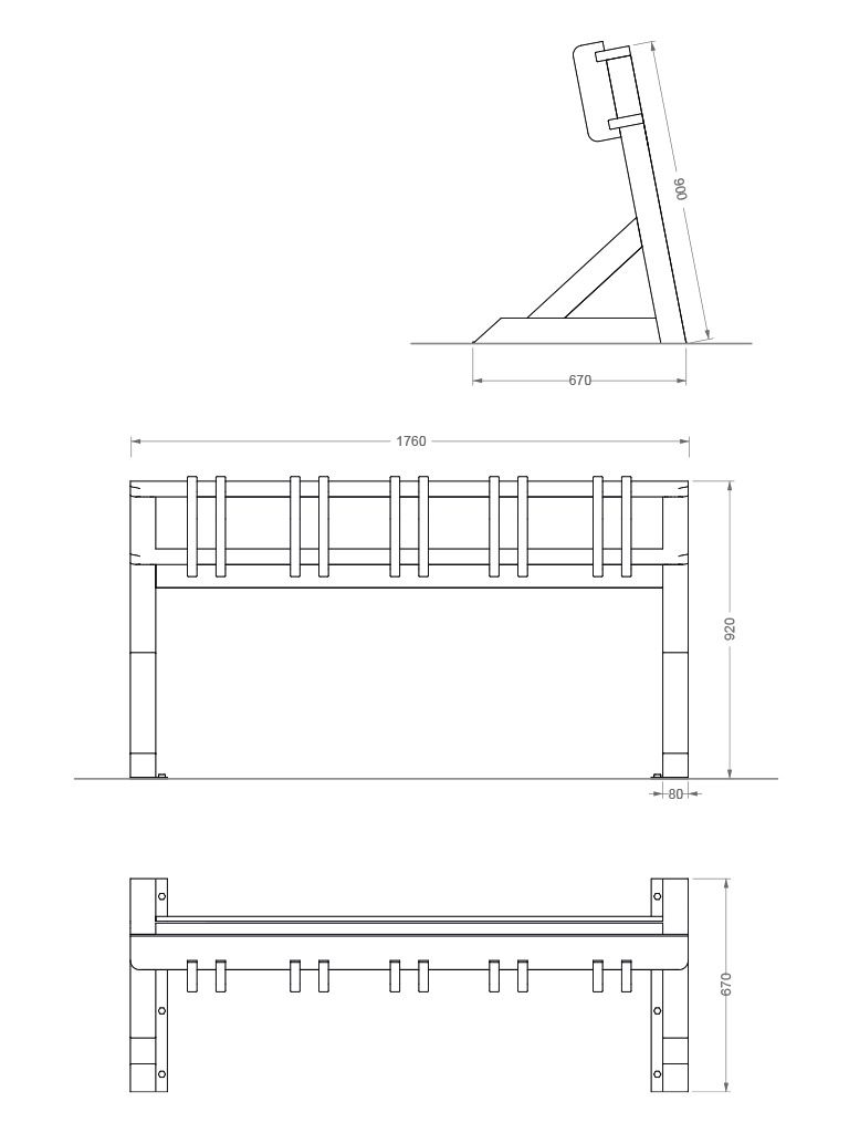 misure rastrelliera monopattini plastica riciclata strongplast