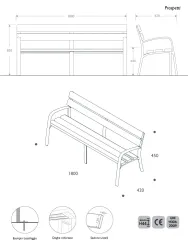 Ecocity Bench Technical Drawing