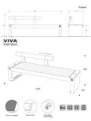 VIVA Smart Bench Technical Drawing