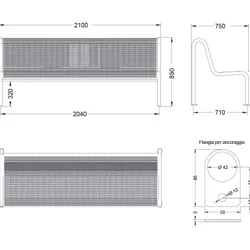 nuova panchina acciaio forato latina misure