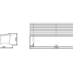 pacnhina milano classica doghe ral 6005 piedi acciaio zincato disegno